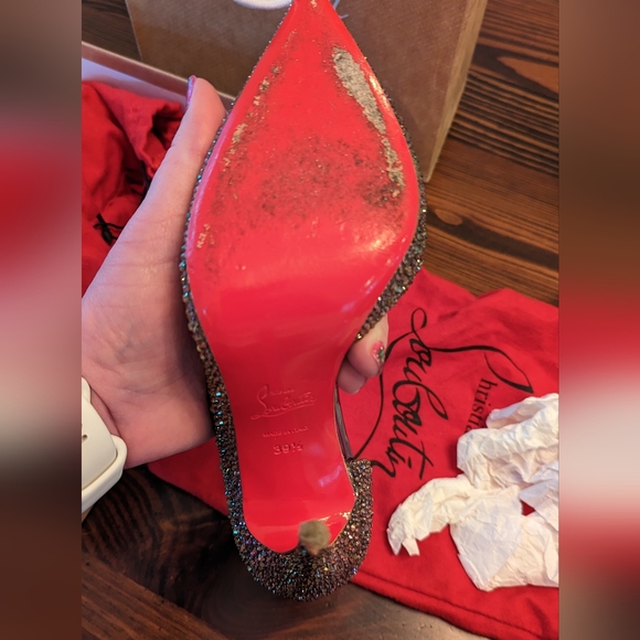 Christian Louboutin Iriza Strass 120 Suede Burma/Metal Gloss - Picture 5 of 12